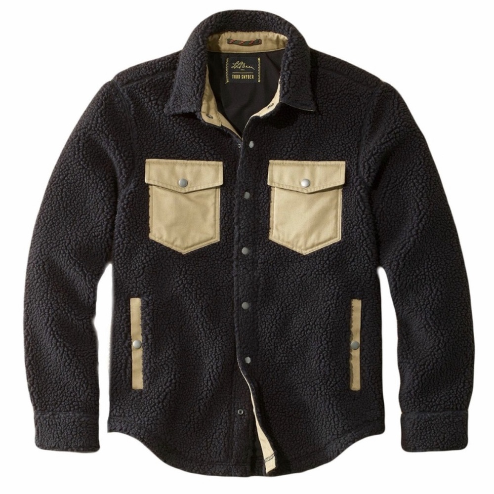 L.L.BEAN X TODD SNYDER HI-PILE SHERPA SNAP-FRONT SHIRT JACKET - NEW WITHOUT TAG